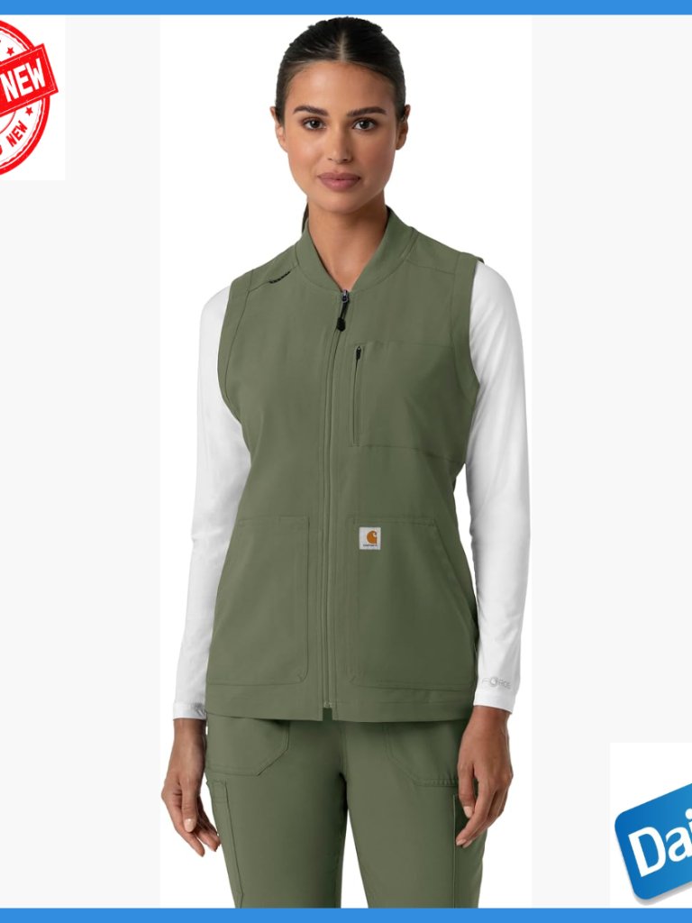 Lightweight Scrub Vest With Stretch, Mesh Vent, Pockets, Xxl